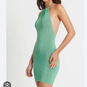 Brand new bound by bond-eye imogen dress in aqua lurex